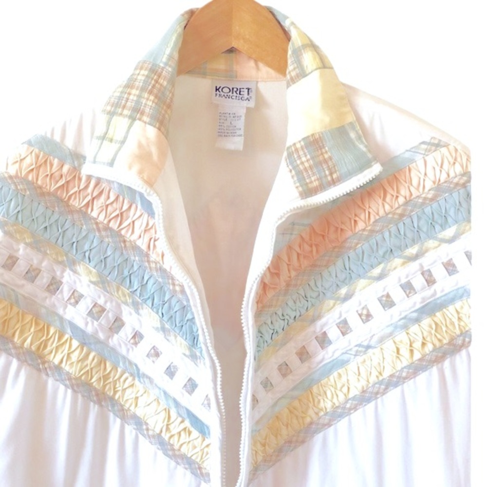 Vintage 1997 Koret Francisca White Pastel Jacket Large
